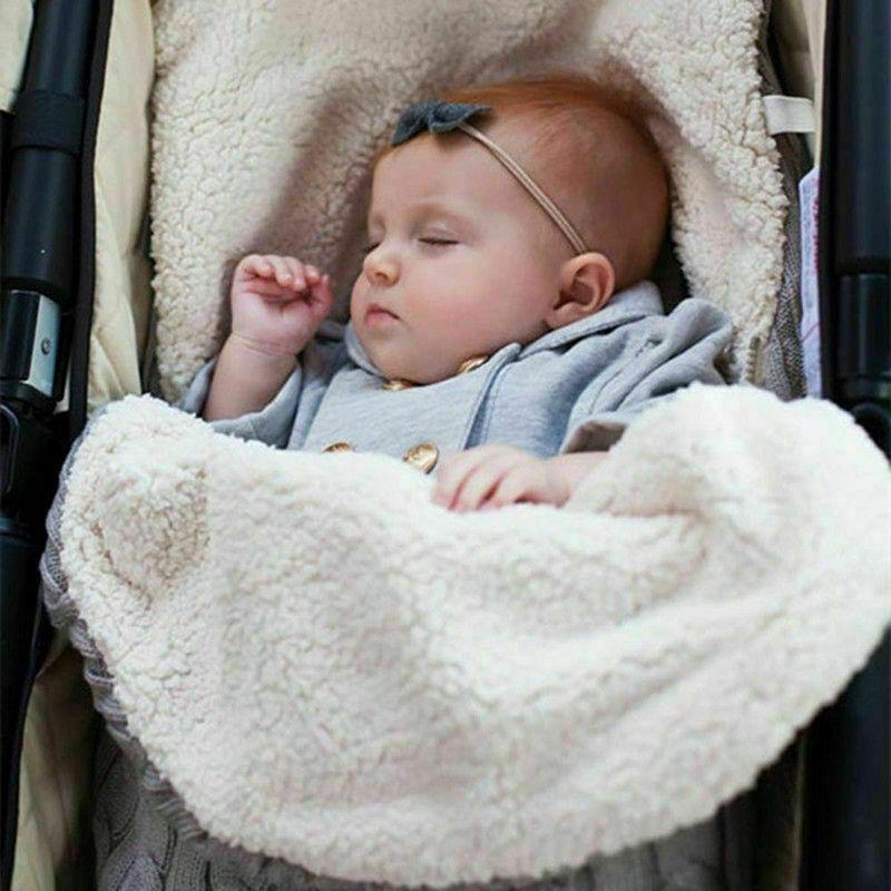 Warm Baby Blanket Knitted Newborn Swaddle Wrap Soft Sleeping Bag Footmuff Cotton Envelope For Stroller Accessories For Baby