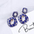 Luxury Handmade Blue Geometric Pendant Earrings In Multiple Earrings Trendy Beaded Dangle Earrings In Korean Style