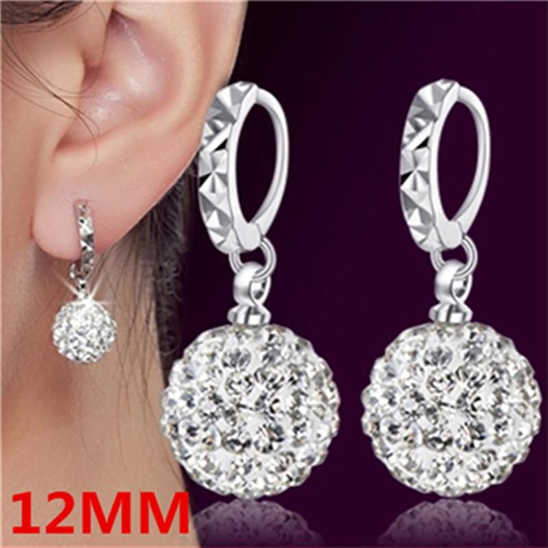 Elegant 925 Sterling Silver New Jewelry Shambhala Luxury Zirconia Epic Female Vintage Stud Earrings