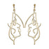 Handmade Abstract Art Earrings Gold Color Hand Palm Face Crystal Dangle Earrings For Women