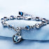 Modern Genuine 925 Sterling Silver Heart Elegant Luxury Bracelets For Women Blue Sapphire Tanzanite Chain Bracelet  Trendy Wedding Gift Fine Jewelry