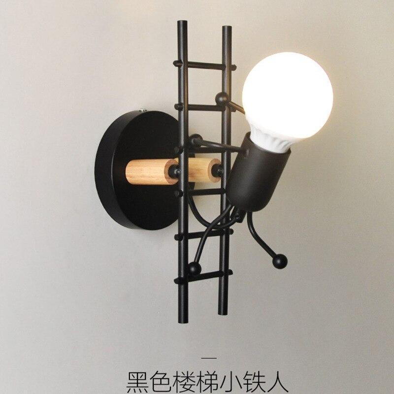 Modern Retro Cartoon Doll Sconce Lamp for Kids Baby Room Modern Nordic Luminaire Home Lighting Decoration WALL Sconce Child Climbing Ladder Lamp Descoration