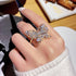 New Design Fashion Jewelry Opening High-Grade  Zircon Butterfly Ring Luxury Shiny Cocktail Party Ring For Women