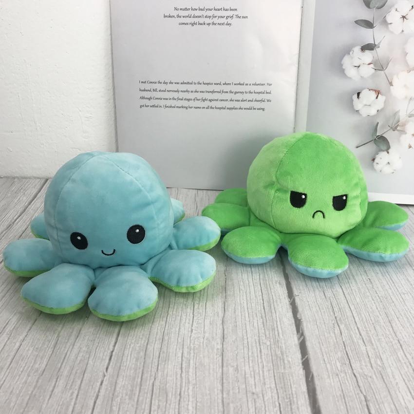 Reversible Flip Octopus Plush Stuffed Toy Soft Animal Home Accessories Cute Animal Doll Children Gifts Baby Plush Toy For Kids