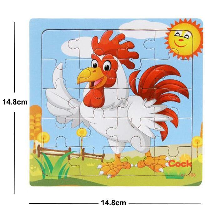 38 Style Cartoon Wooden Puzzle Children Animal/ Vehicle Toy For  2-6 Year Baby Early Educational Toys for Kids