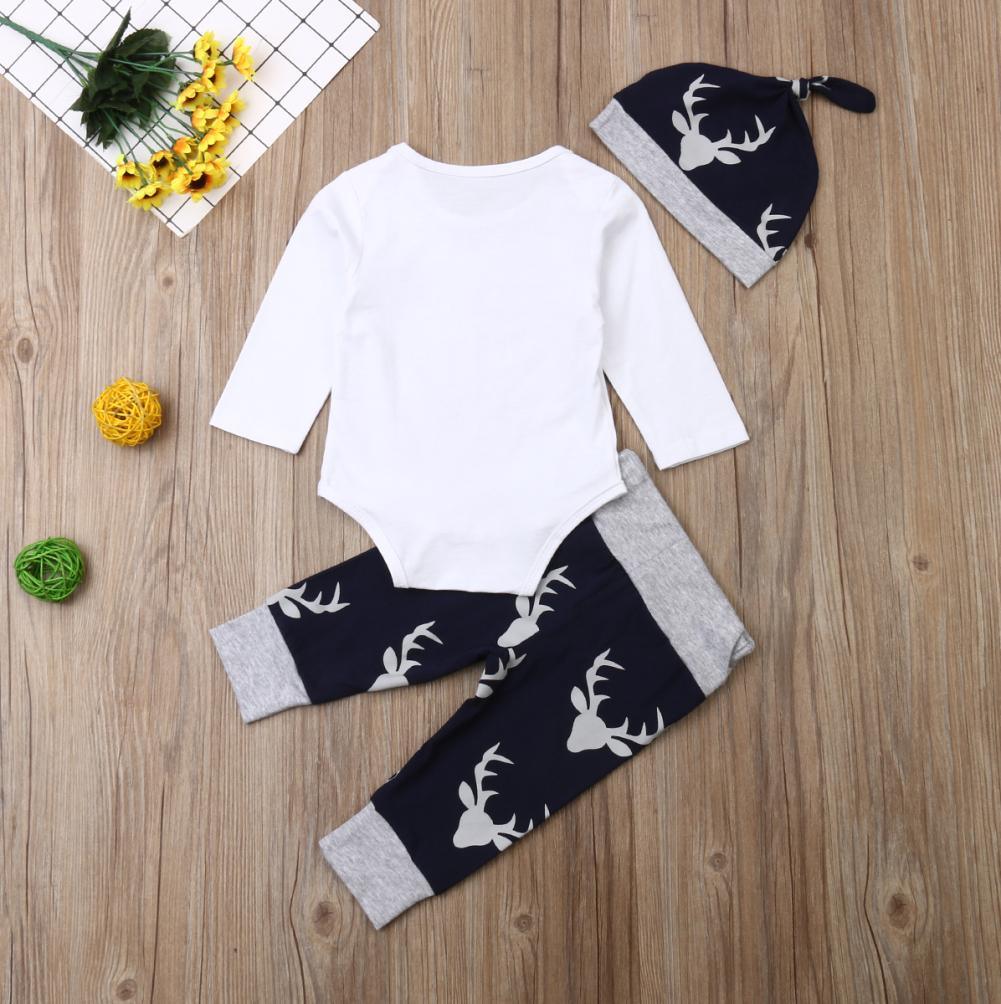 Newborn Baby Boy Clothes Costume Little Man Romper+Deer Leggings+Hat Warm Outfit Baby Boy Infant Clothes In elegant Modern Design