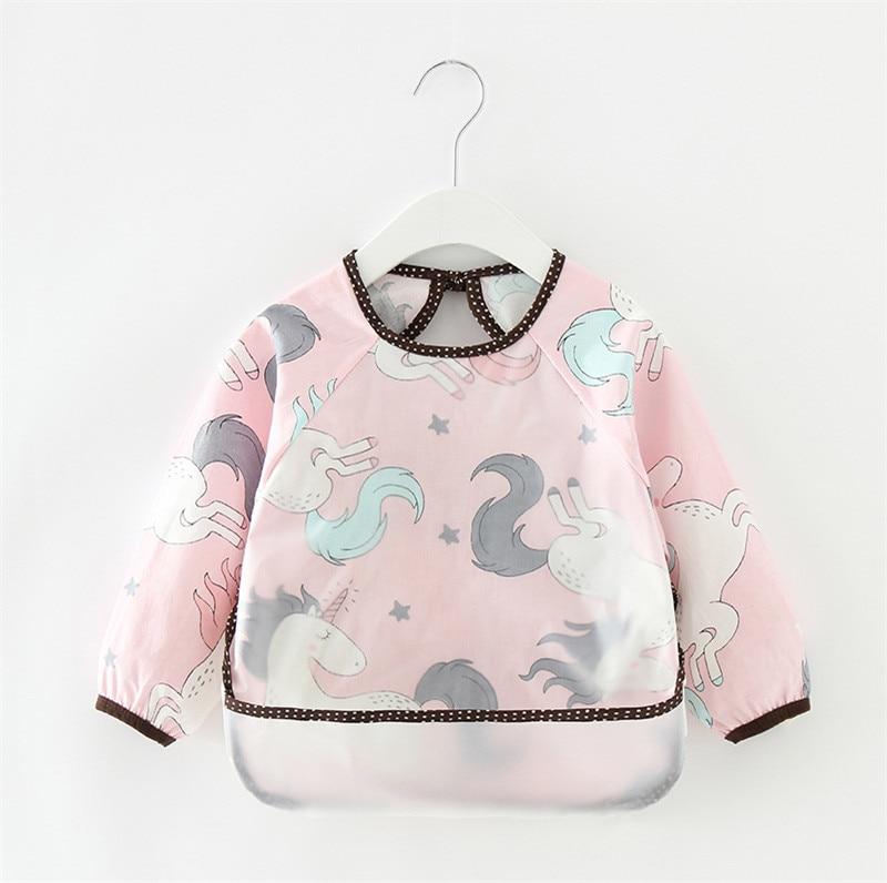 Modern Luxury NEW Baby Cute Cartoon Waterproof Long Sleeve Apron Baby  Feeding Bib for Children Baby and Kids