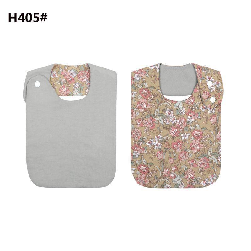 Floral Vintage Newborn Double Side Bibs Boys Girls Waterproof Linen Cotton Saliva Towel