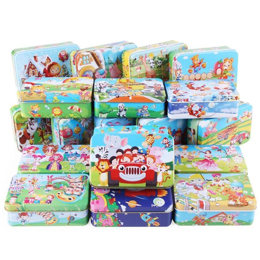 New 60 Pieces Wooden Puzzle Kids Toy Cartoon Animal Wooden Puzzles Child Early Educational Learning Toys for Christmas Gift