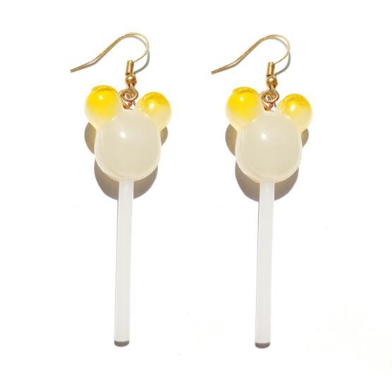 Interesting Modern Luxury Earrings For Women Resin Lollipop Drop Custom Made Handmade Cute Girls Cotton Candy Gift Style For Woman and Girls