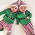 Modern Luxury Christmas Print Long Sleeve Striped Plaid Romper Pants Hat 3pcs For Baby Boys Girls