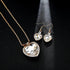 Unique Design Double Layer Water Drop Jewelry Sets for Women Fashion Crystal Necklace Earrings Bridal Wedding Jewelry Sets Gift