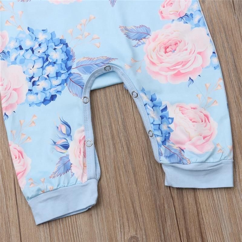 Modern Printed Newborn Baby Girl Romper Floral Jumpsuit Outfit Clothes Set With Bow In Elegant Modern Design