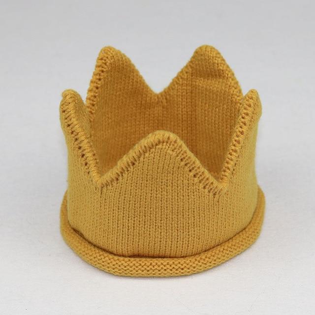 Modern Luxury New Trend  Baby Hat Girls and Boys Crown Knitted Cap Toddler Empty Top Hats Newborn Design Woolen Yarn Bonnet For Kids