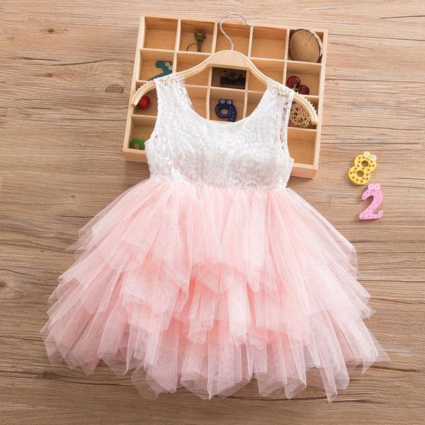 Ballet Luxury Modern Summer Baby Girl Outfit Christening Newborn Gown for Children Kids Dress