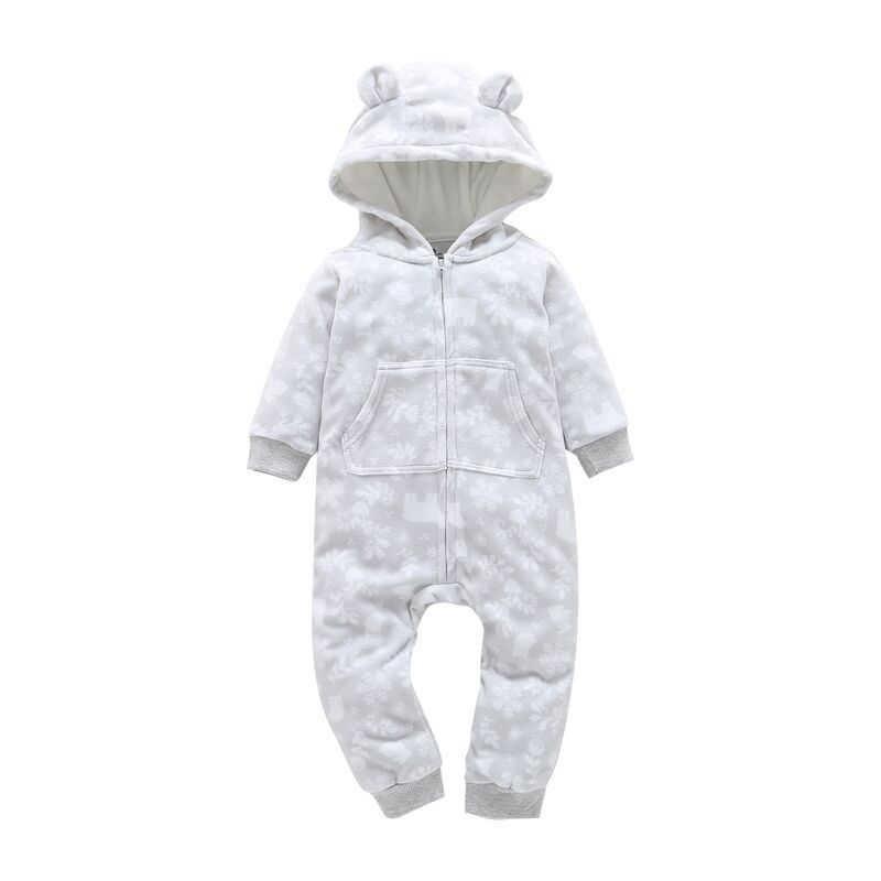 Modern High Quality Newborn Infant Baby Clothes Fleece Jumpsuit Boys Romper Hooded Jumpsuit Bear For Kids