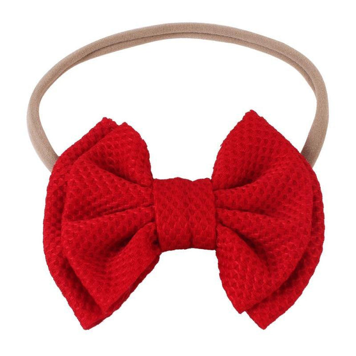 Luxury Cute Baby Girl Headband Ribbon Elastic Rope Big Bow Hair Band Candy Color Pony Tail Ties Ropes For Girls