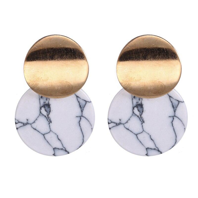 Modern Korean Statement Elegant Black Acrylic Drop Earrings for Women New Fashion Jewelry Luxury Vintage Epic Geometric Gold Asymmetric Earringa