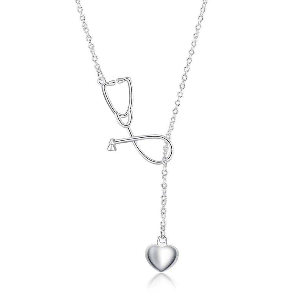 Luxury Shiny Silver Gorgeous Charm Fashion Heart Wedding Love Necklace Silver Jewelry