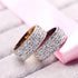 Luxury Modern Stainless Steel Ring With 5 Rows Gold Color Diamonds Crystal Ring Made for Wedding Rings for Women Men In Elegant Jelwery  Design