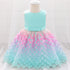 Newborn Baby Girls Clothes Christmas  Princess Dress Lace Colorful Sequins Girls Wedding Party Ball Gown