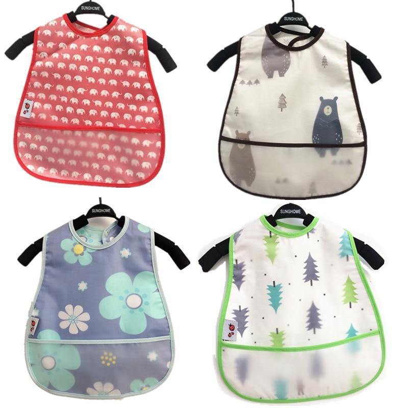 Modern Interesting Cartoon Adjustable Baby Bibs Waterproof Lunch Feeding Bibs Baby Cartoon Feeding Cloth Children Bib For Kids