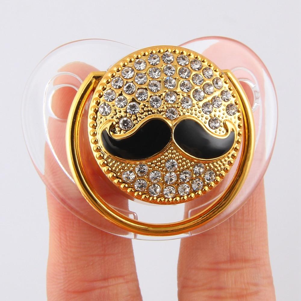 Diamond Luxury Modern Cartoon Eye Baby Pacifier Bling Newborn Kids Baby Boys Girl Nipples Silicone Pacifier For Baby