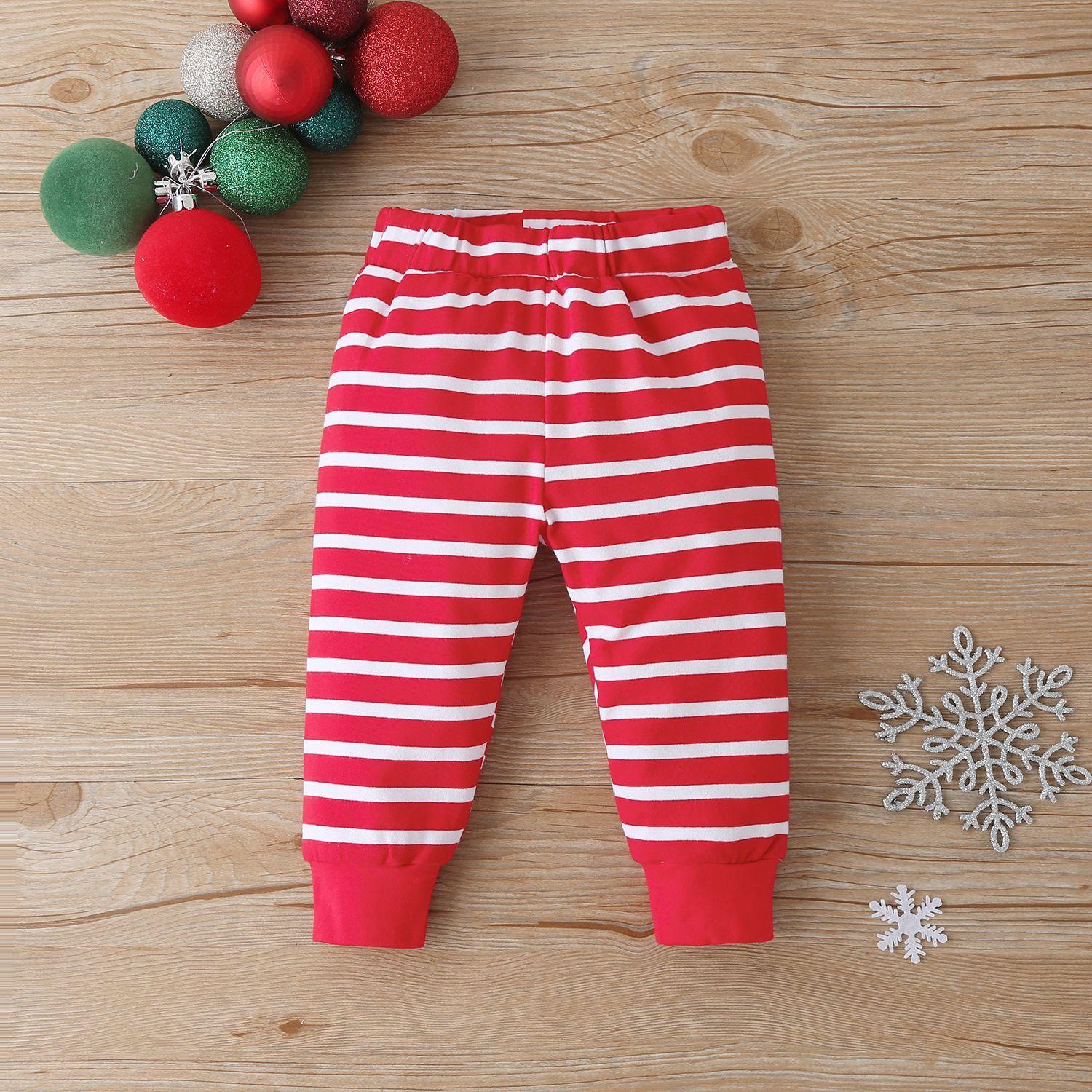 Christmas Baby Set Unisex 3PCS Cotton Bodysuits Pants Hat Full Sleeve Print Baby Clothes For Christmas For Girls And Girls