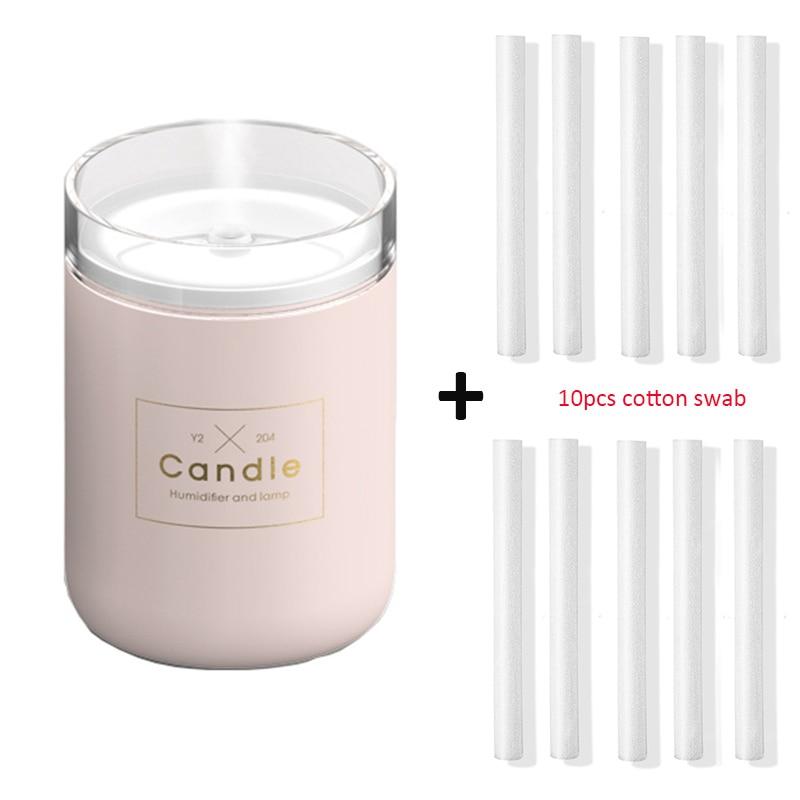 280ML Ultrasonic Air Humidifier Candle Romantic Soft Light USB Essential Oil Diffuser Car  Aroma Mist Maker