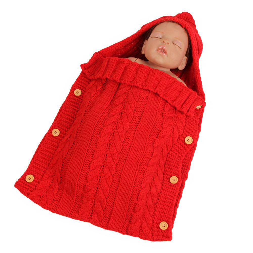 Warm Baby Blanket Knitted Newborn Swaddle Wrap Soft Footmuff Cotton Envelope For Stroller Accessories Blanket Bag