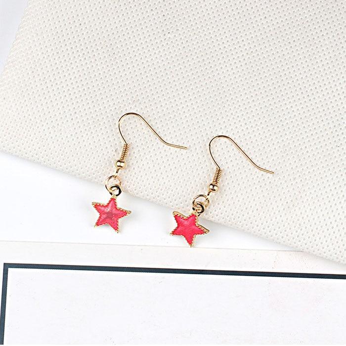 New Modern Fashion Blue Space Universe Elegant Moon Star Luxury Earrings For Women Perfect Gold Color Universe Planet Circle Asymmetry Trendy Long Earrings