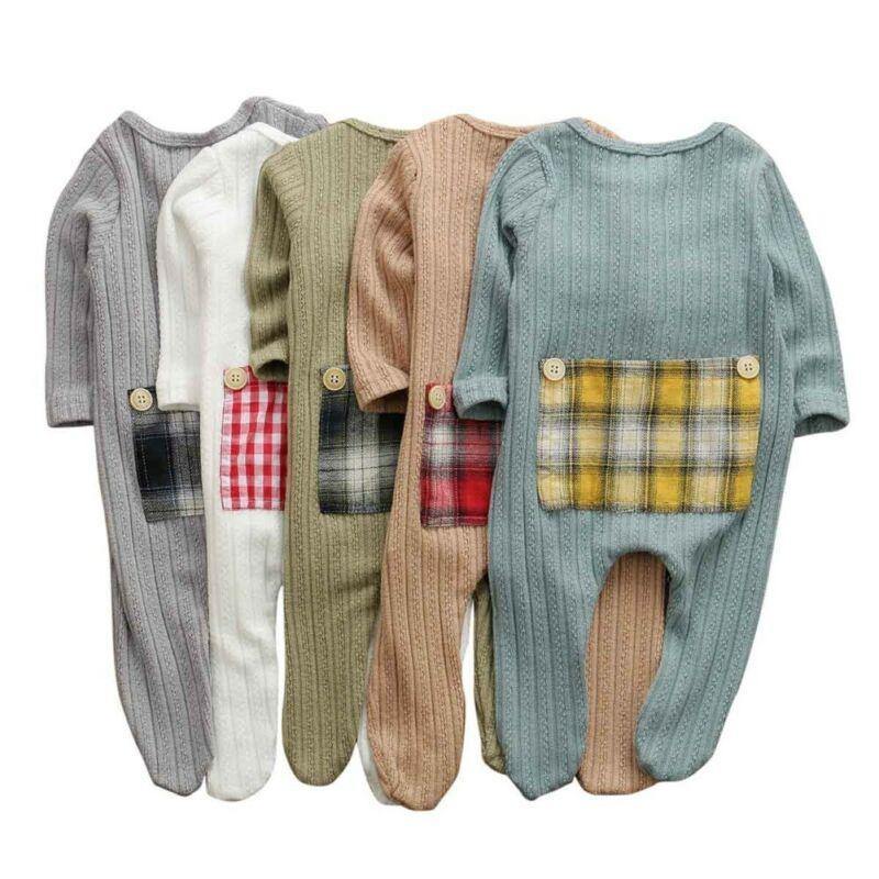 Newborn Baby Boy Girl Long Sleeve  Cotton Romper Jumpsuit Playsuit One Pieces Baby Clothes 0-9M In Famous Holidays Pajamas Style