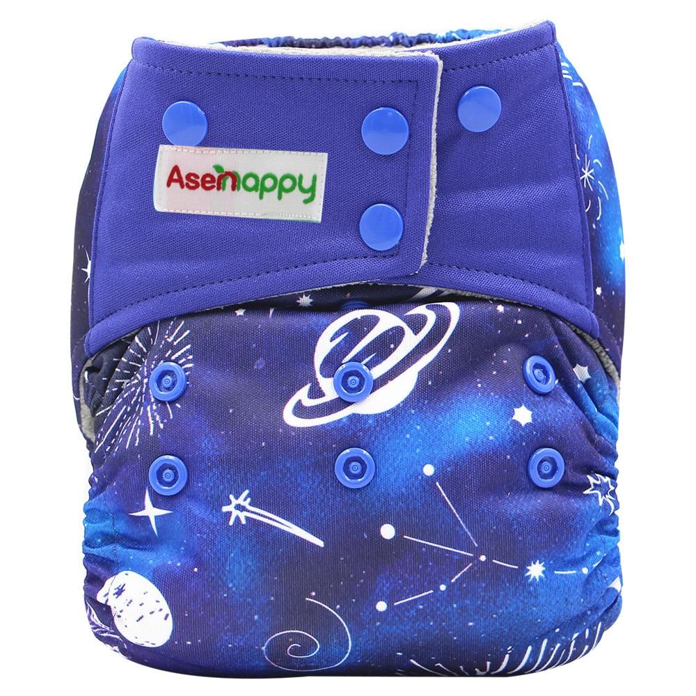 Colorful Modern Baby Cloth Diaper Bamboo Charcoal Nappy All-in-one Diapers sewn 3 Layers Micro fleece Insert Inside Reusable Diaper For Baby and Kids For Unlimited Use