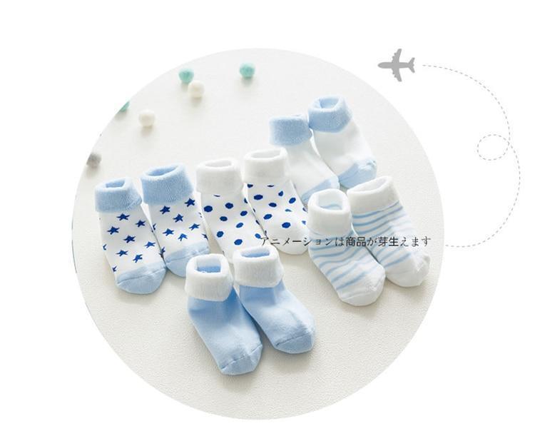 5 Pair High Quality Thicken Cartoon Comfort Cotton Newborn Socks Kids Boy And Girl Socks