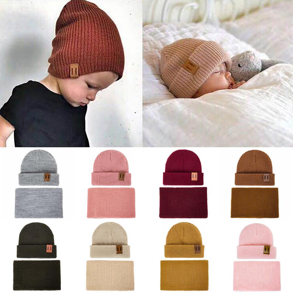 Modern Baby Set Hat Cap and Scrif And Snood  Warm Hat Scarf Caps Scarves Knit Hats For Kids