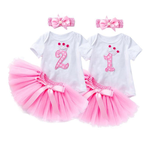 2 Year Girl Baby Birthday Dress For Birthday Girl Party - 3 Piece Infant Clothing Luxury Set For Birthdays For Girls