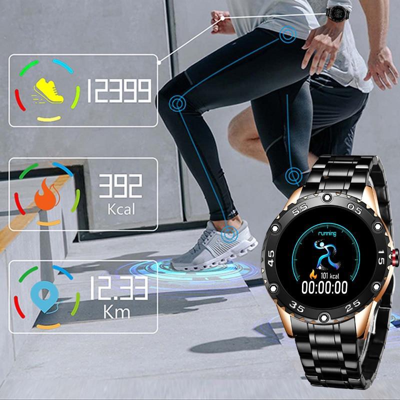 New Smart Watch For Men  With IP67 Waterproof Protecion and Heart Rate Fitness Tracker Pedometer For Android and IOS sistems Steel Band Sports Men Smart Watch