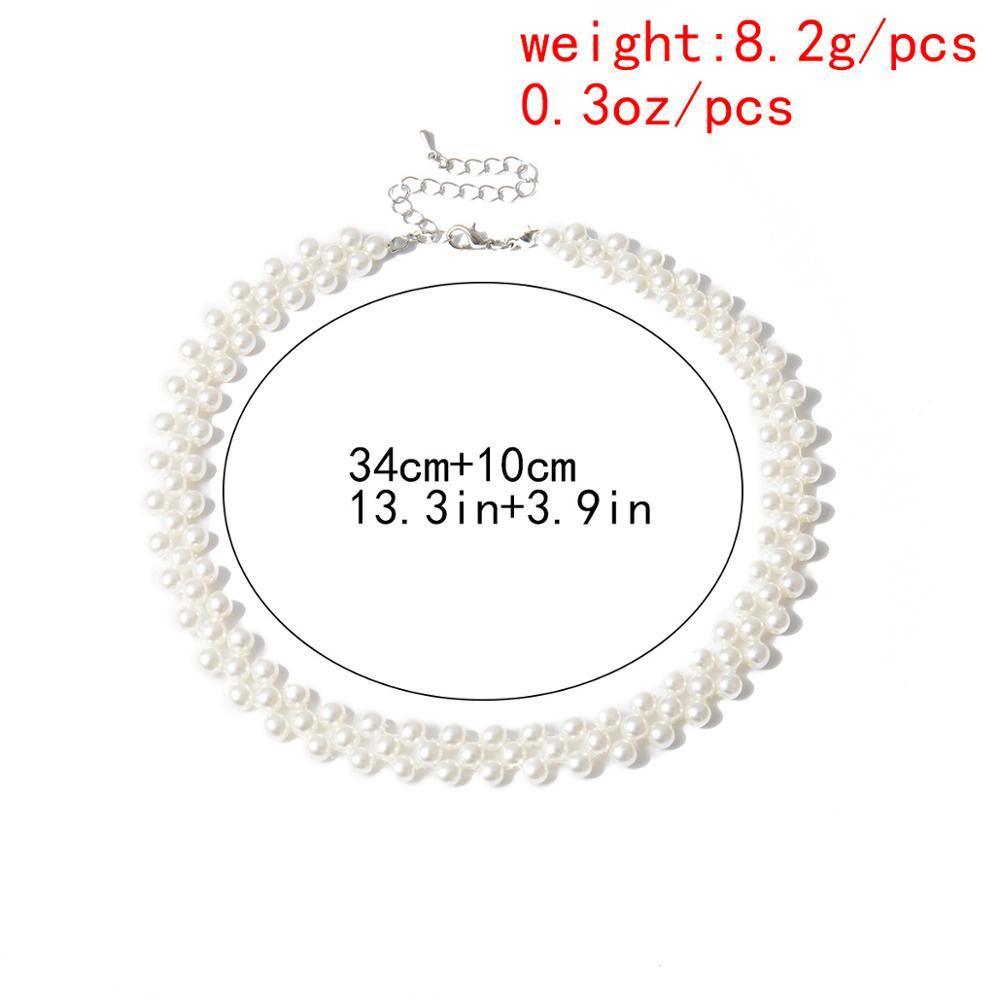 New Bohemian Multi Layer Simulated Round Pearl Choker Modern Necklace Collar Statement Clavicle Chain Necklace Elegant For Women Wedding Jewelry