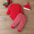 Christmas Baby Set Unisex 3PCS Cotton Bodysuits Pants Hat Full Sleeve Print Baby Clothes For Christmas For Girls And Girls