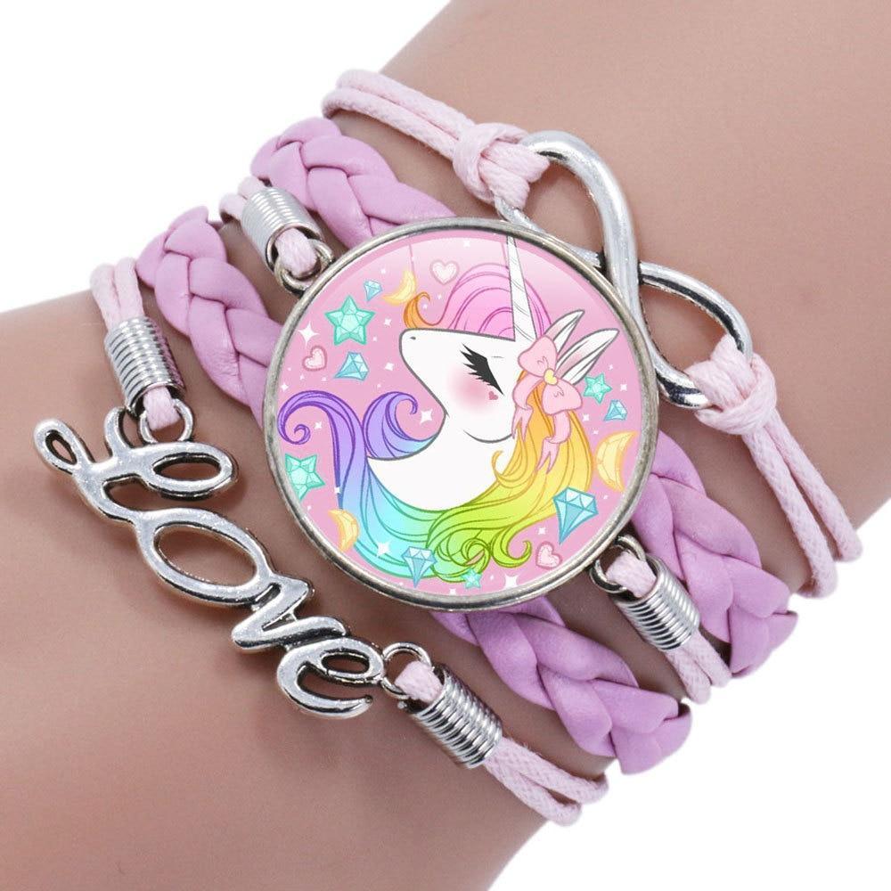 Intereting Unicorn Braided Kids Bracelet for Girls  Friendship Bracelets Jewelry Multi-layer Charm Fashion Bracelet