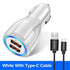 Car LED 18W 3.1A Charger Dual USB Fast Charging QC Phone Charger Adapter Cars Gadgets