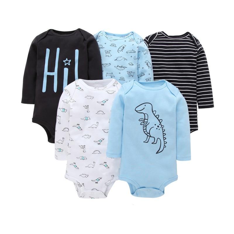 5PCS/SET Baby Bodysuit Newborn Clothes Short Sleeve Cotton Unisex Body Clothing Pajams for Kids