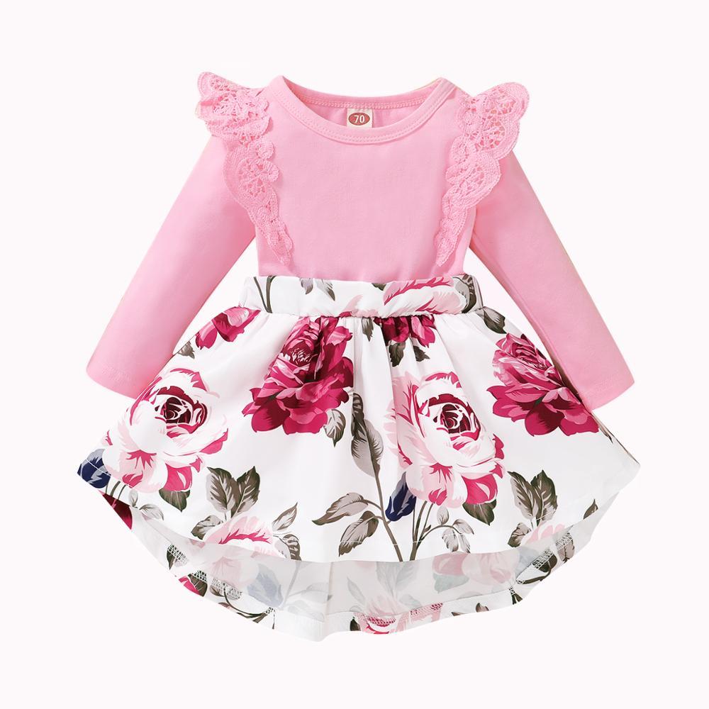 Baby Girl  Flower  Dress Pretty Bow  Outfits Long Sleeve Toddler Girl Unique Design Perfect Gift