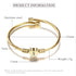 New Fashion Elegant Girls Gold Color Luxury Stainless Steel Heart Bracelet Bangle With Letter Fashion For Woman