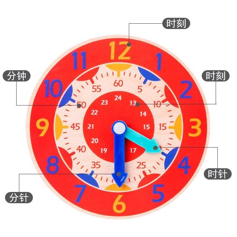 Popular Educational Wooden Clock Toys Hour Minute Second Cognition Colorful Clocks Early Learning Kids Education Toys for Children