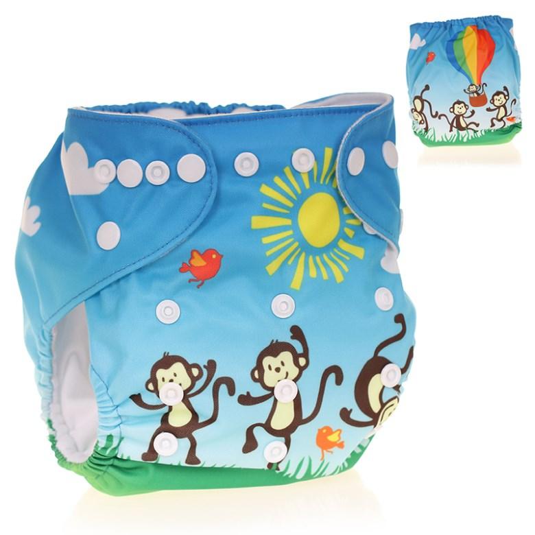 Baby Pocket Cloth Diaper Nappy Reusable Adjustable Washable No Inserts Nappie For Baby In Modern Printed Style