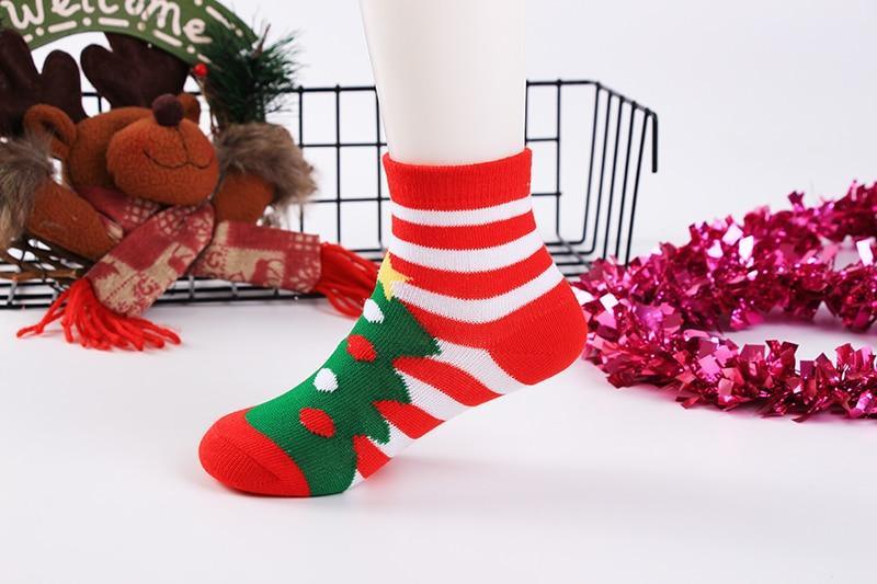 5Pairs Baby Christmas Socks for Lovely Boy/Girls, Cotton Red Gift Socks In elegant New Year Christmas Style For Baby Kids Set