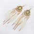 Handmade Modern Elegant Golden Silver Color Ethnic Acrylic Luxury Rainbow Beads Feather Drop Earrings for Women Boho Jewlery