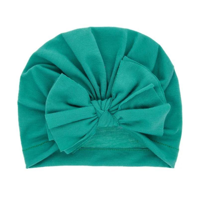 Modern Luxury Baby Girl Lovely Soft Winter Big Bow Turban Bonnet Cotton Caps For Girls Baby