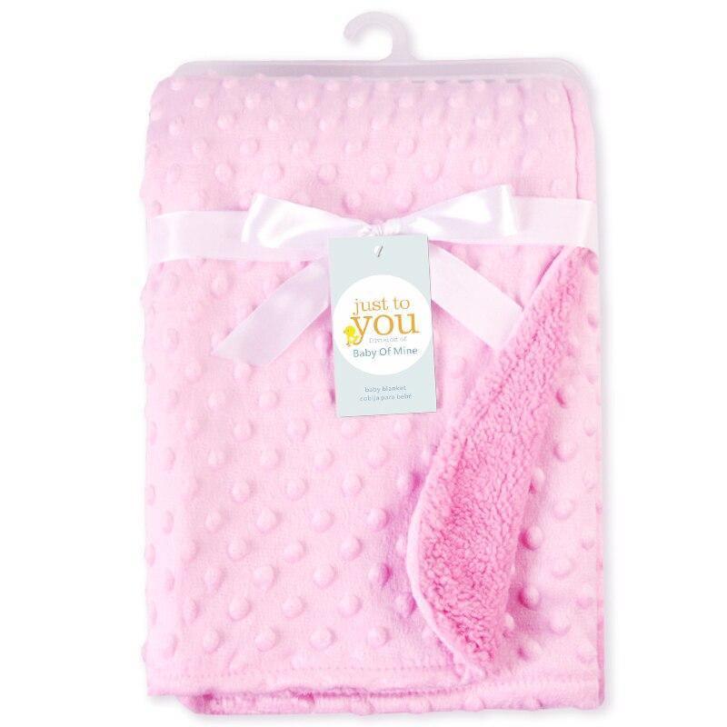 Baby Newborn Thermal Soft Fleece Swaddling Blanket, Solid Bedding Set Cotton Quilt for Infants Baby Kids